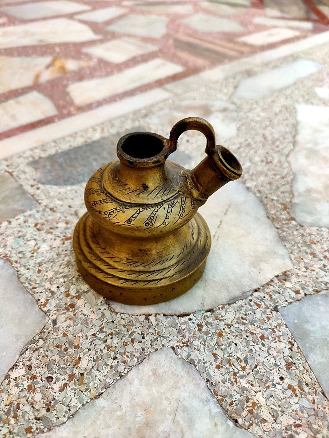 Antique brass hookah pot hand engraved brass hookah old brass Etsy