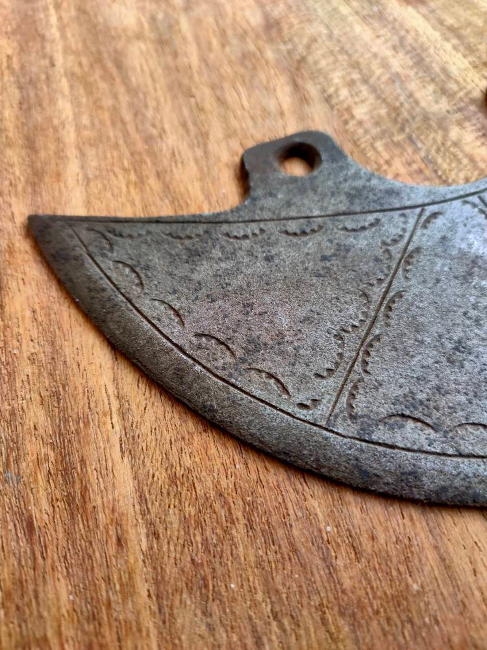 Antique Iron Hand Engraved Axe Head Tribal Design Carved Etsy