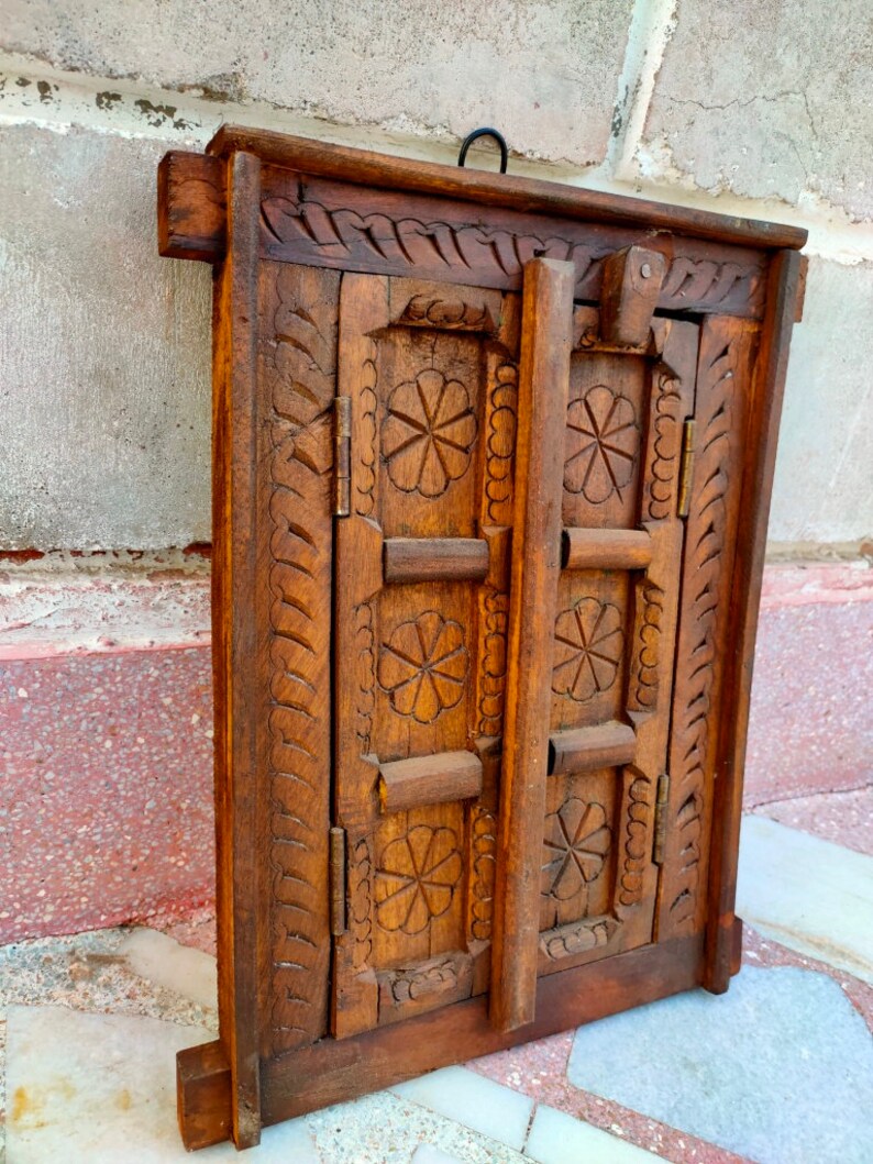 Old Wooden Hand Floral Carved Window Door Framed Wooden Lock - Etsy