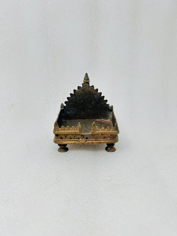 Old Brass Hindu Goddess Chair Antique Brass Cut Design Brass