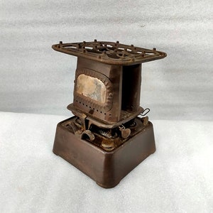 Antique Unique Kerosene Iron Heater Camp Stove Old Double Burner Paraffin Camping Cook Stove Kitchenware
