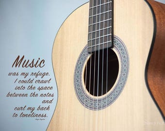 Classical Guitar Print, Music Gift, Guitar Wall Art, Musical Gift for Guitarist, Acoustic Guitar Photo, Music Art, Musical Instrument Photo