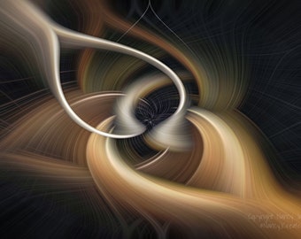 Elegant Contemporary Digital Art, Dark Abstract Art, Earth Tones Fluid Art, Sophisticated Wall Art, Relaxing Zen Art Print Modern Home Decor