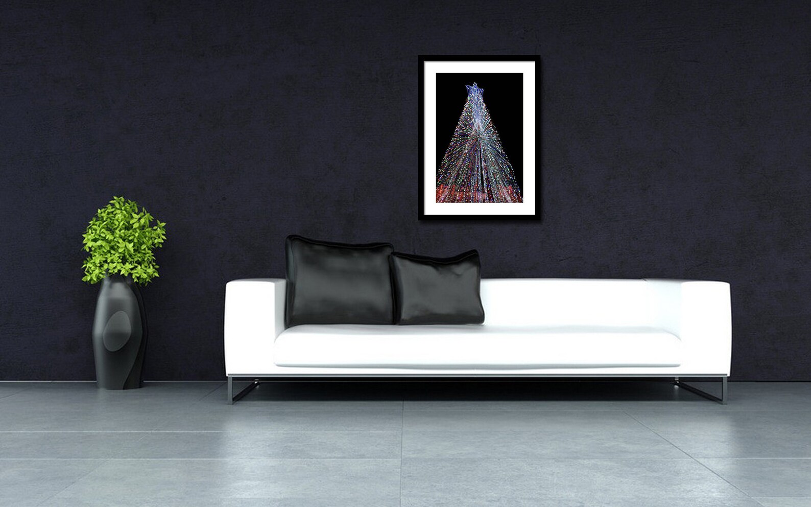 Red Blue Green Christmas Tree Lights Photo, Holiday Wall Art, Shimmering Christmas Home Decor