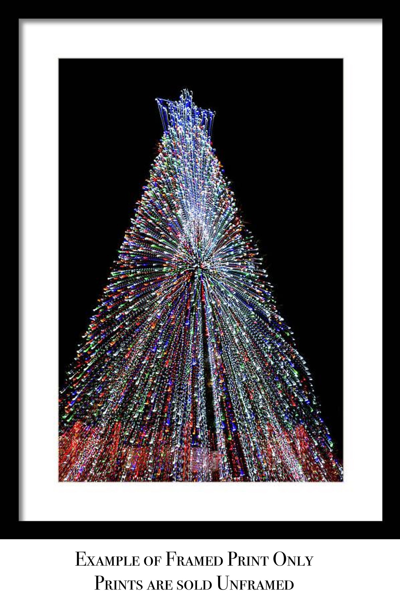 Red Blue Green Christmas Tree Lights Photo, Holiday Wall Art, Shimmering Christmas Home Decor
