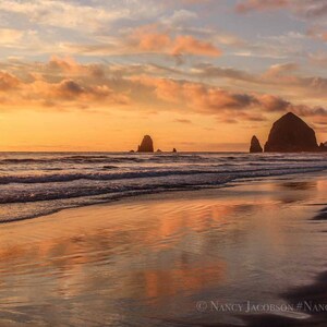 Cannon Beach Decor, Sunset Photography, Ocean Print, Zen Wall Art, Coastal Decor Pacific Northwest Art Beach Wall Decor Beach Photo Seashore