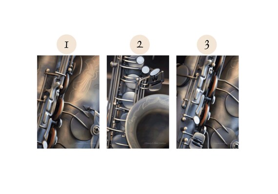 Saxophone Print Set, Musical Instrument Photography, Music Gift for Musician, Music Art, Bronze Wall Decor, Custom Photo Set, Saxophone Gift