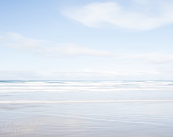 Dreamy Beach Print, Ocean Decor, Light Blue Coastal Art, Zen Decor, Beach Photography, Peaceful Art, Neutral Beach Photo, Cloud Wall Decor
