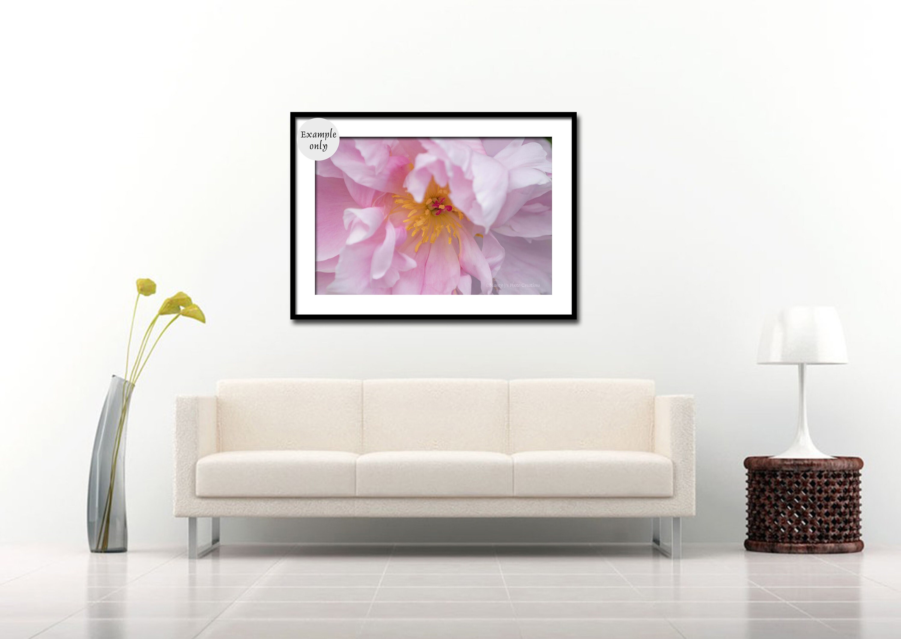 Foto peonía rosa Decoración floral de la pared Estampado de | Etsy