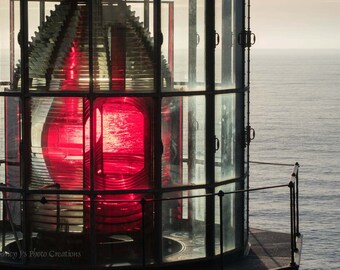 Lighthouse Photography, Coastal Decor, Man Cave Wall Art, Boating Gift, Rustic Print, Nautical Decor, Red Black Gray Wall Art, Sailing Decor