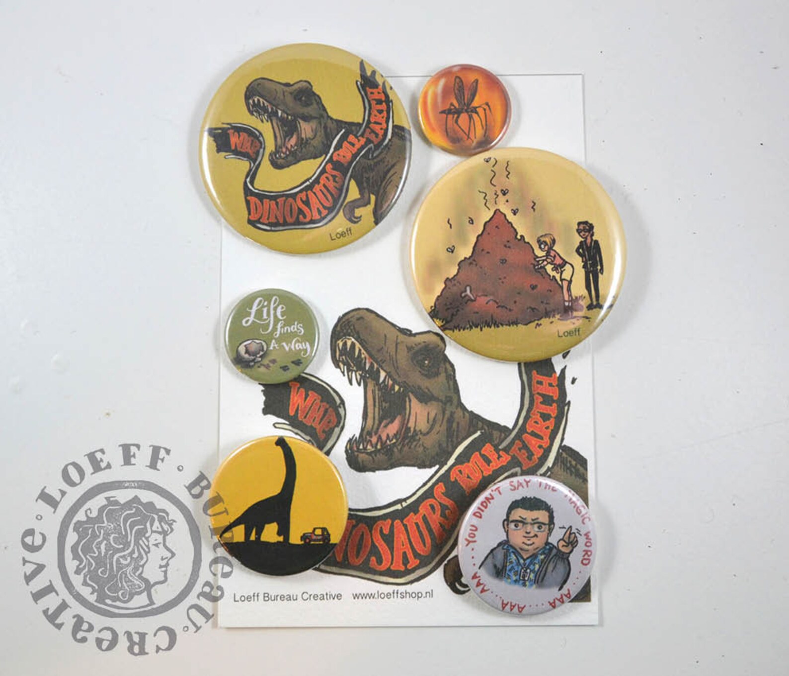 Jurassic Button Set of 6 Badges dino dinosaur dinosaurs | Etsy