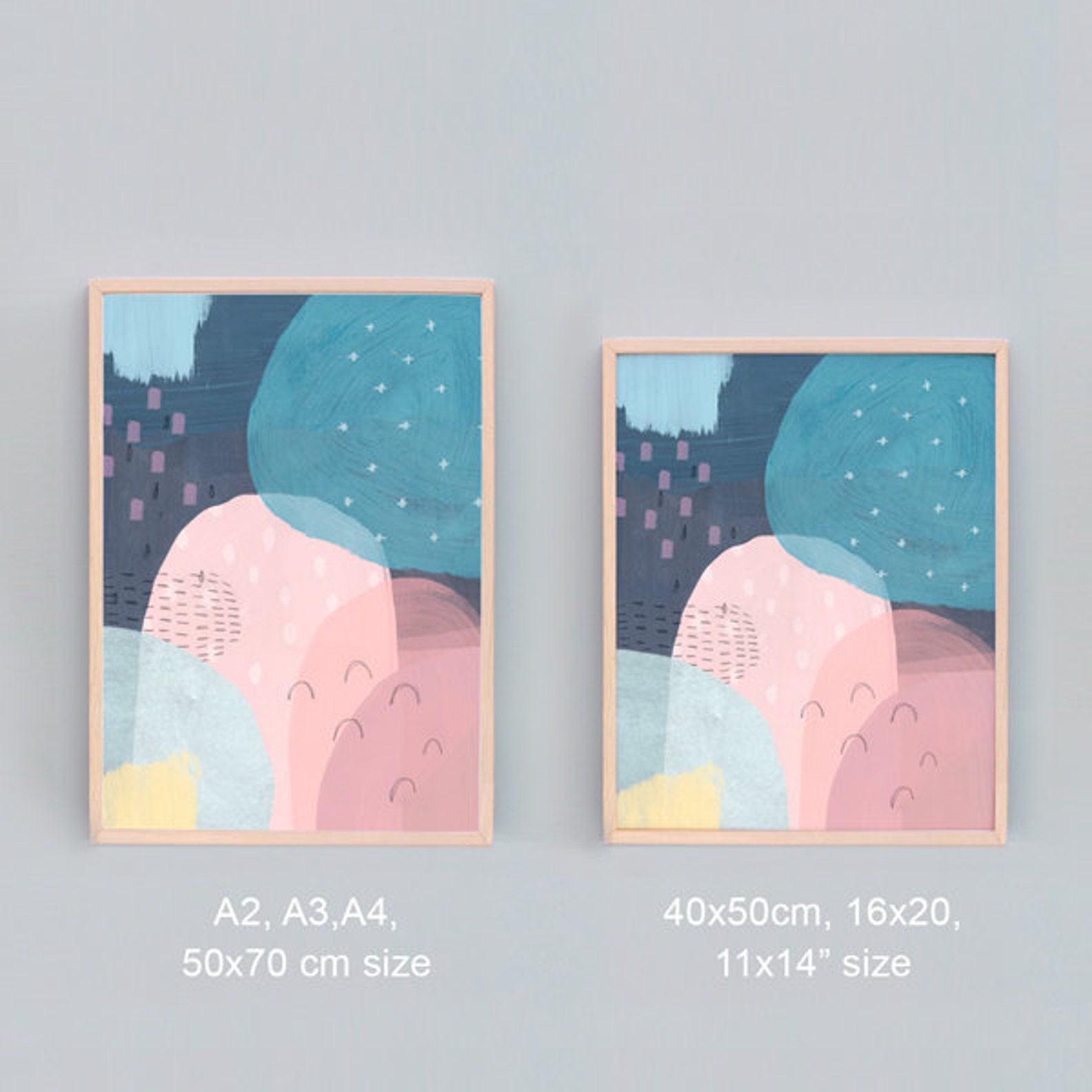 Modern Abstract Painting Nursery Abstract Art Navy Blue Etsy