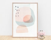 Large Art Prints, Danish Art Print, Scandinavian Art Print, Abstract Art Print, Peach Color Art, Calm Modern Art, Light Minimalist Art