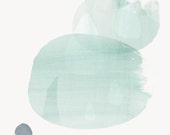 Relaxation Print, Relaxation Art Print, Modern Minimalist Art, Abstract Art, Green Painting with Raindrops, Meditation, Yoga Art, Soft Green