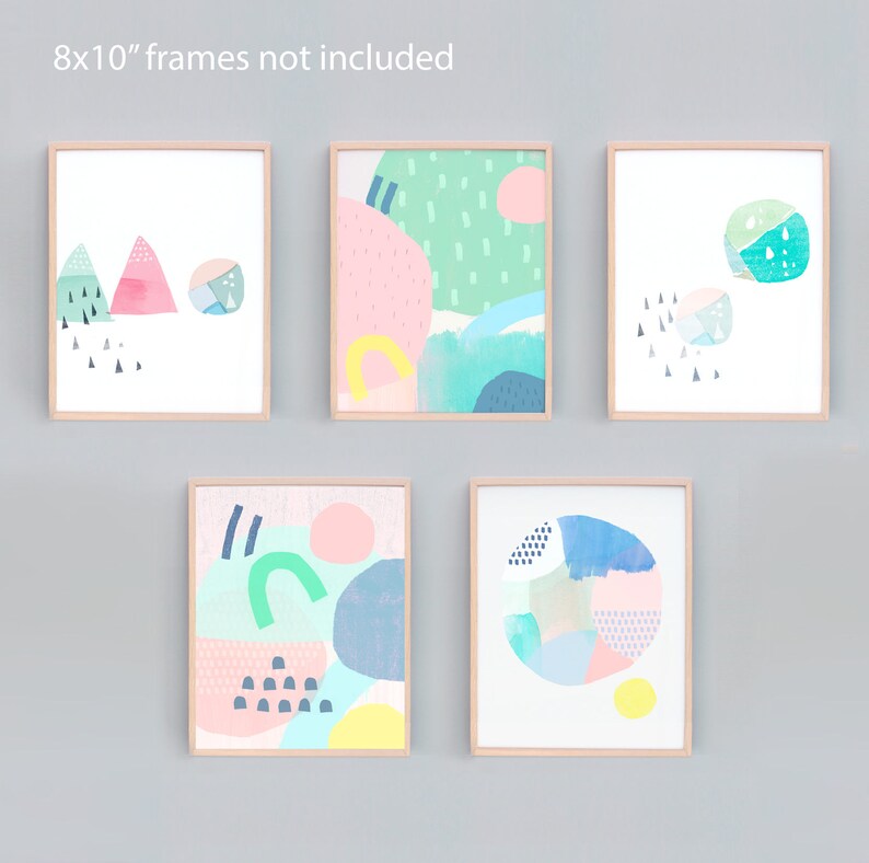 Set of 5 small Art Prints Abstract Painting Abstract Set Etsy