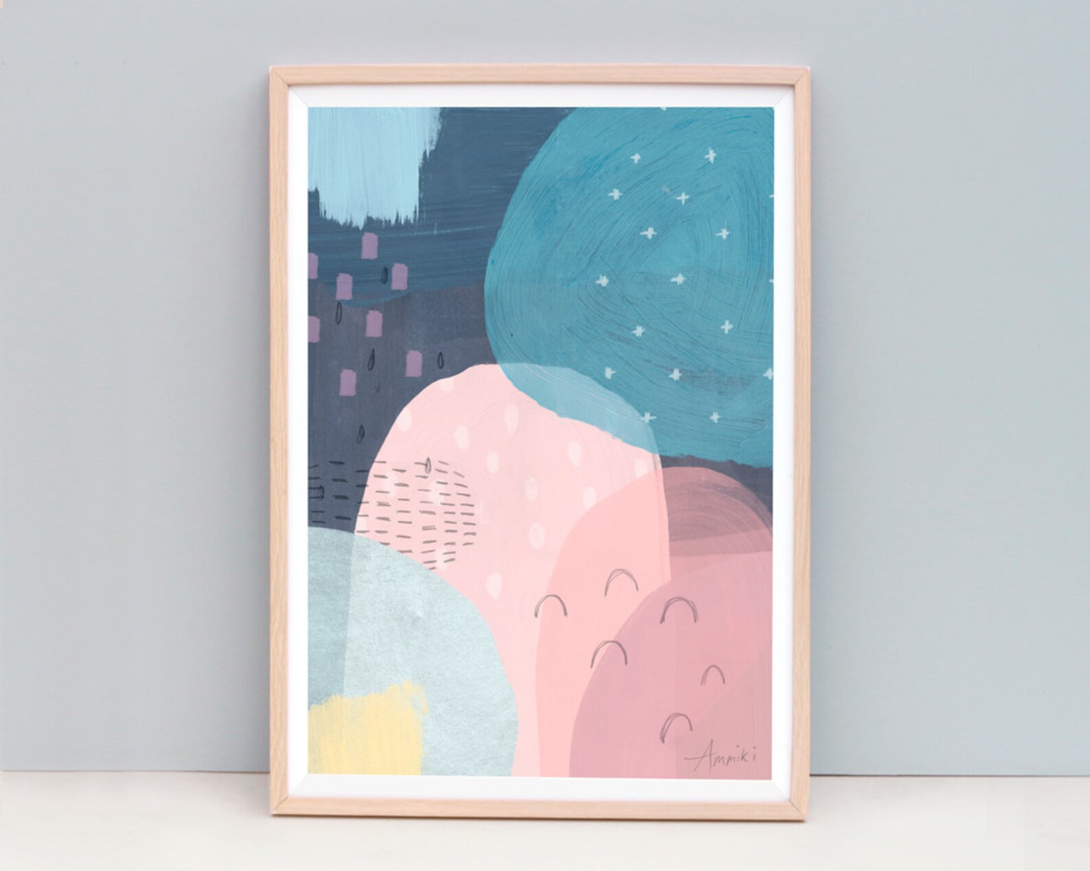 Modern Abstract Painting Nursery Abstract Art Navy Blue Etsy