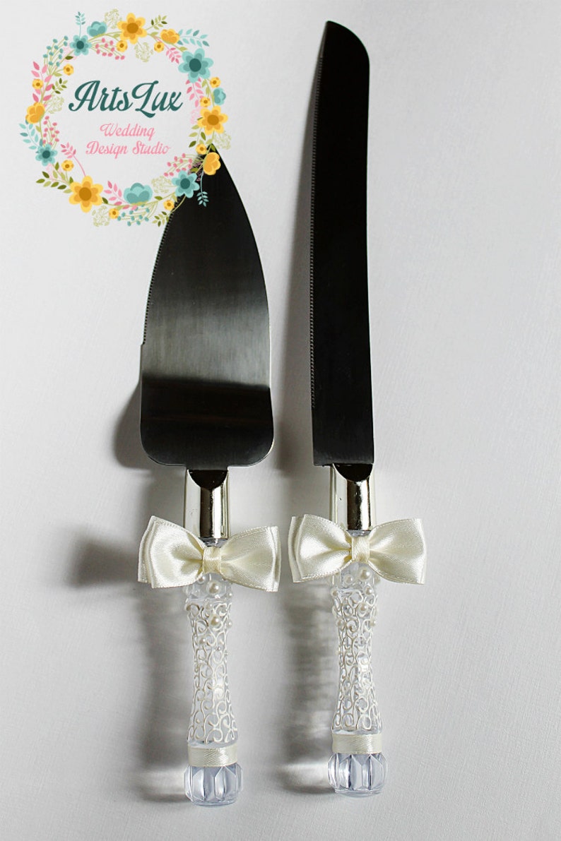 Wedding Cake Serving Set in IvoryWedding Cake and Knife Set Etsy