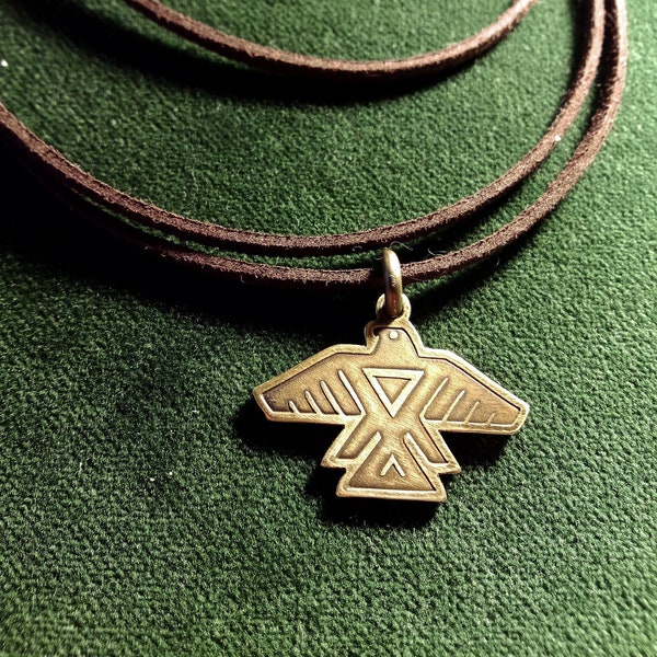 Native American brass pendant Thunderbird, Native American necklace Thunderbird, native american jewelry, handmade metal jewelry