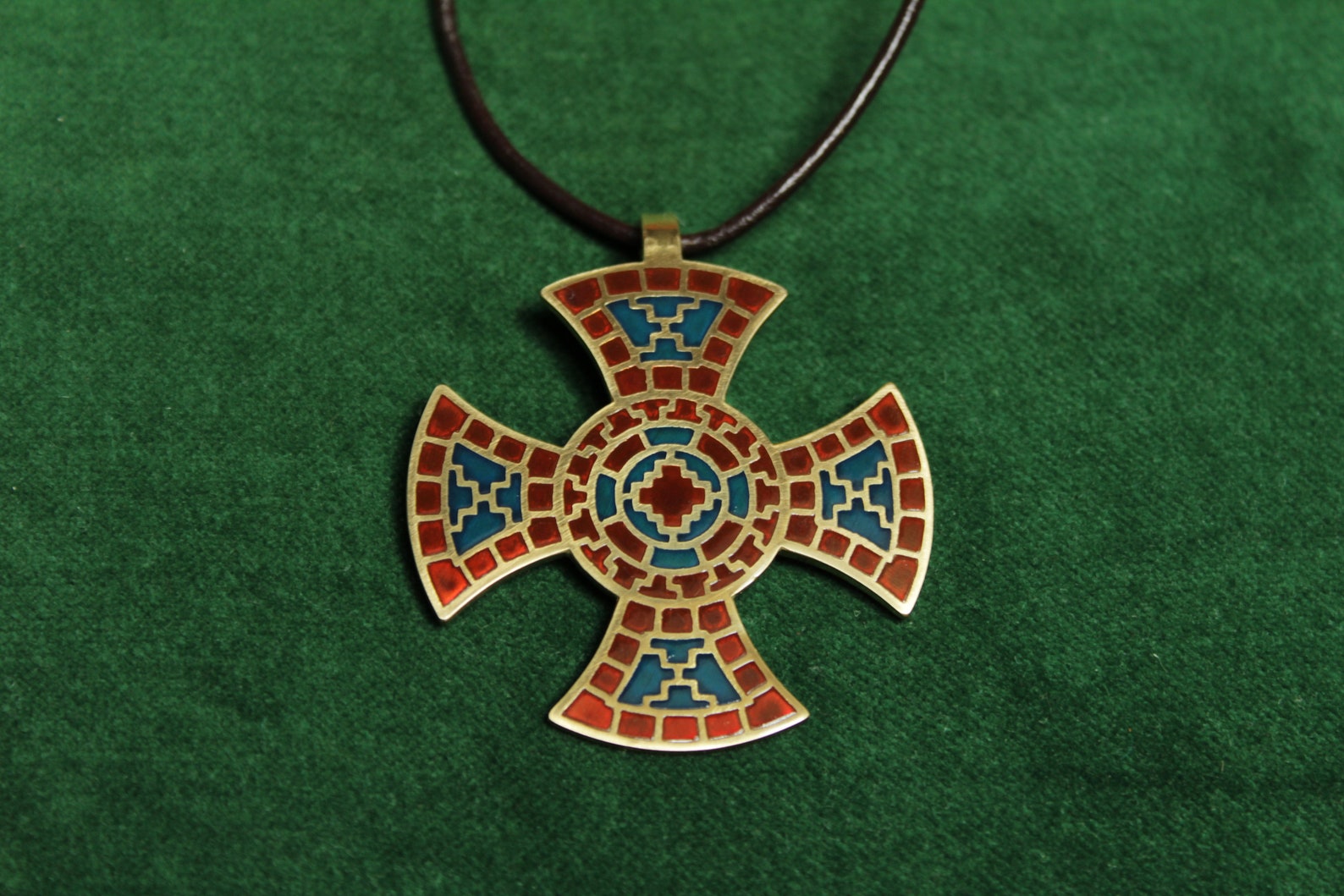 Anglo-saxon Cross Brass Pendant With Enamels Ixworth Cross - Etsy UK