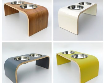 Raised Dog Bowls, Cat Bowl Stand, Multiple Colours & Sizes, Personalised Height