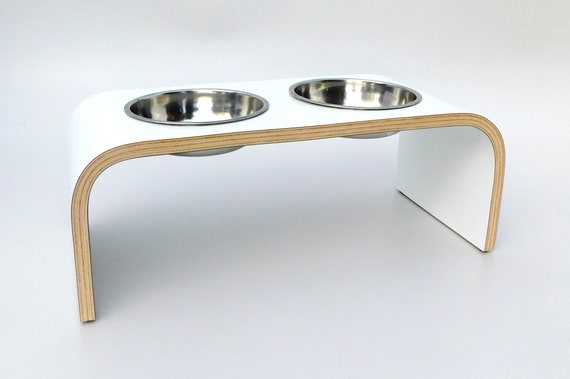 Raised Single Bowl for large dogs, two stainless-steel bowls, 24