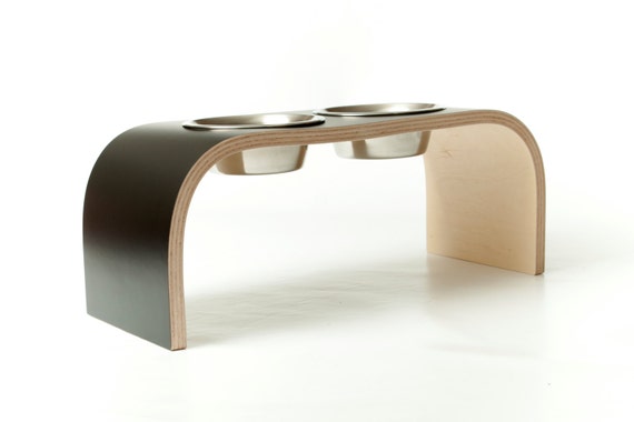modern raised dog bowl