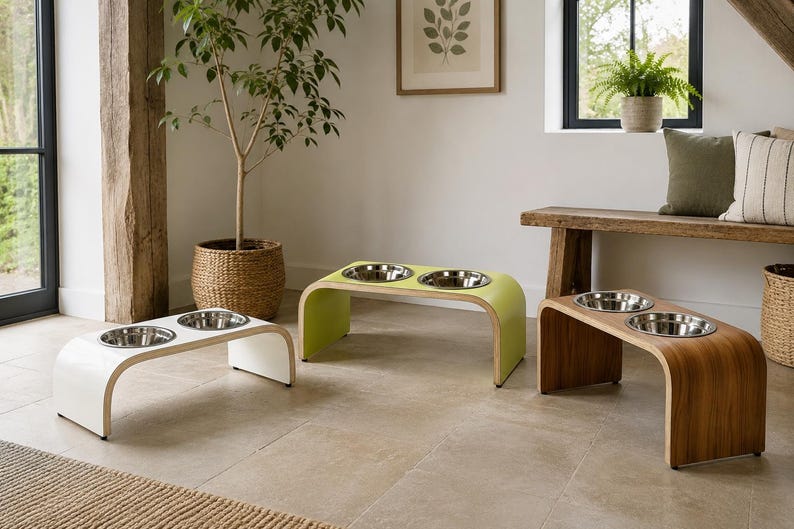 Raised Dog Bowls, Cat Bowl Stand, Multiple Colours & Sizes, Personalised Height image 2