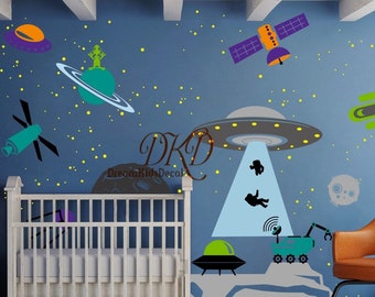 Space wall decal for Kids room wall art