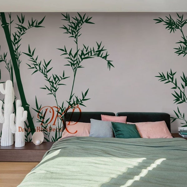 Bamboo Tree wall decals wall stickers, Asian Bamboo Decals, Nature, Decorative Vinyl for for Spa and Yoga room-DK490