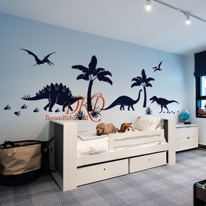Dinosaur Wall Decals for Nursery, Dinosaur Decals, Dinosaur Set Stickers, Jurassic Dinosaur, Dinos world, Palm Tree-DK181