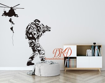 Nursery wall decal wall sticker-Soldier Army Military Wall decor for kids room