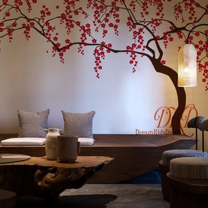 Nursery wall decals Tree wall decal-Cherry blossoms tree branch, Large flower Tree Wall art, Decorative flowering branch-DK440