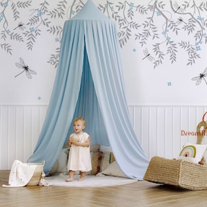 Nursery Wall Decal, Dragonfly Wall Decals, Leaves Wall Decal for Nursery, Flowers Nature Dragonflies, Living room Decor Modern Home Decor
