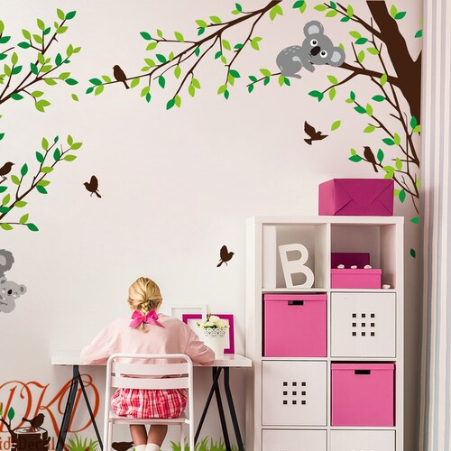 Koala Bear Tree shops Wall Sticker Nursery Wall Decal, Kids wall decal Koala Nursery, Koala with baby Sticker