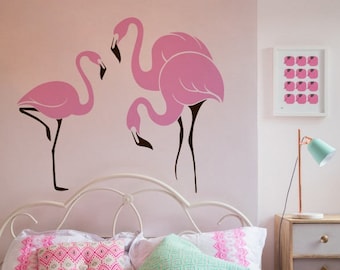 Pink Flamingo Wall Decal, Girls Room Decor