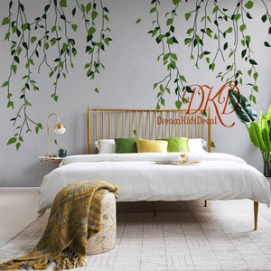 Wall Decal Wall Sticker tree decal Vinyl decal- Flying vines Wall Decal Home Decor for living room-Green Garden-DK468