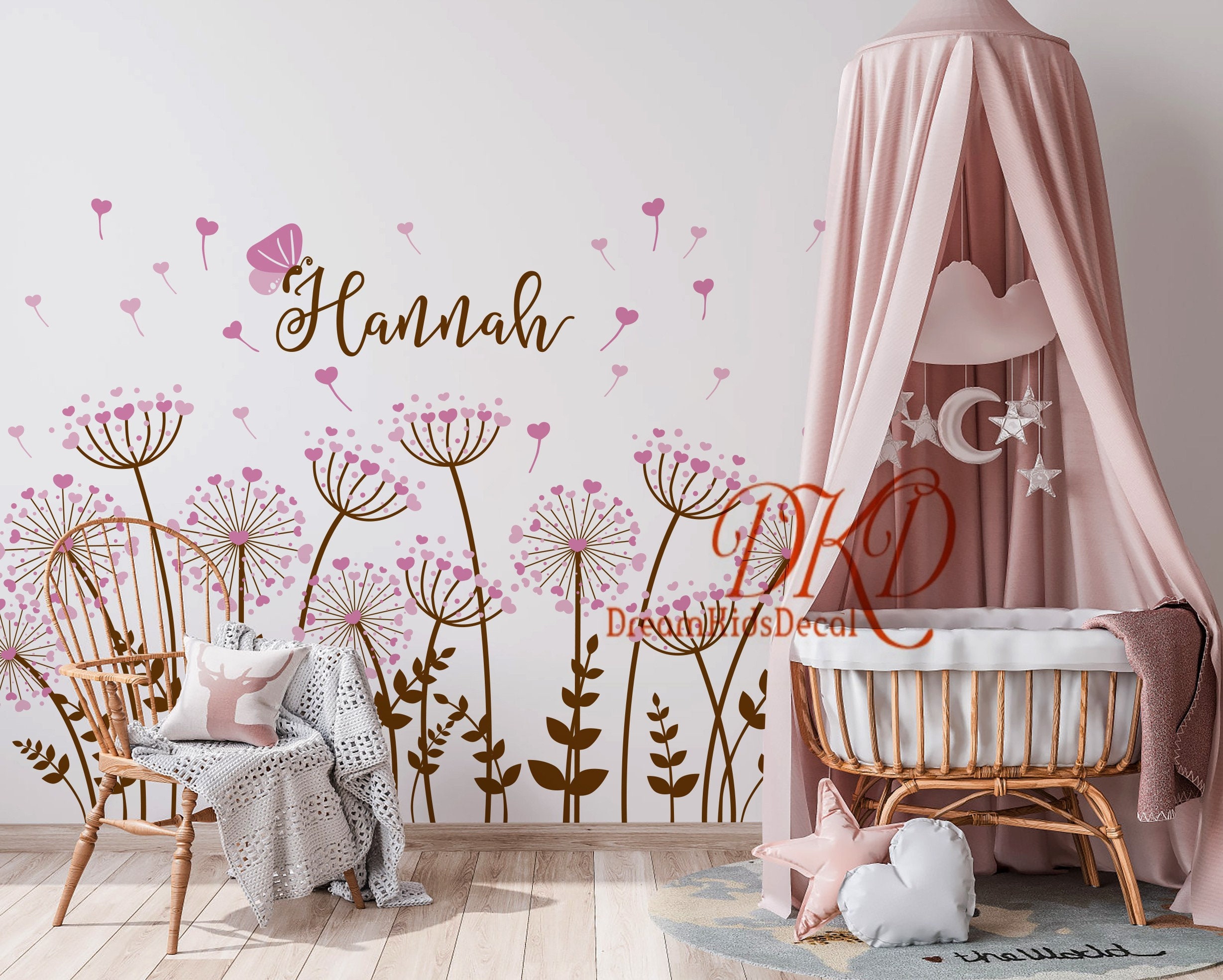 Dandelions Wall Decal Nursery Wall Sticker Flower with with Etsy