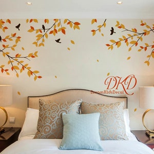 Tree Branch Decal Wall Art with Birds immagine 2