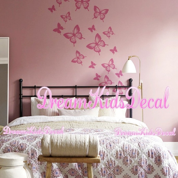 Butterfly Decal, Butterfly Decoration, Children Wall Decals, Bathroom Decal, Bedroom Wall Decal -Set of 25 Butterflies Wall Art -DK199