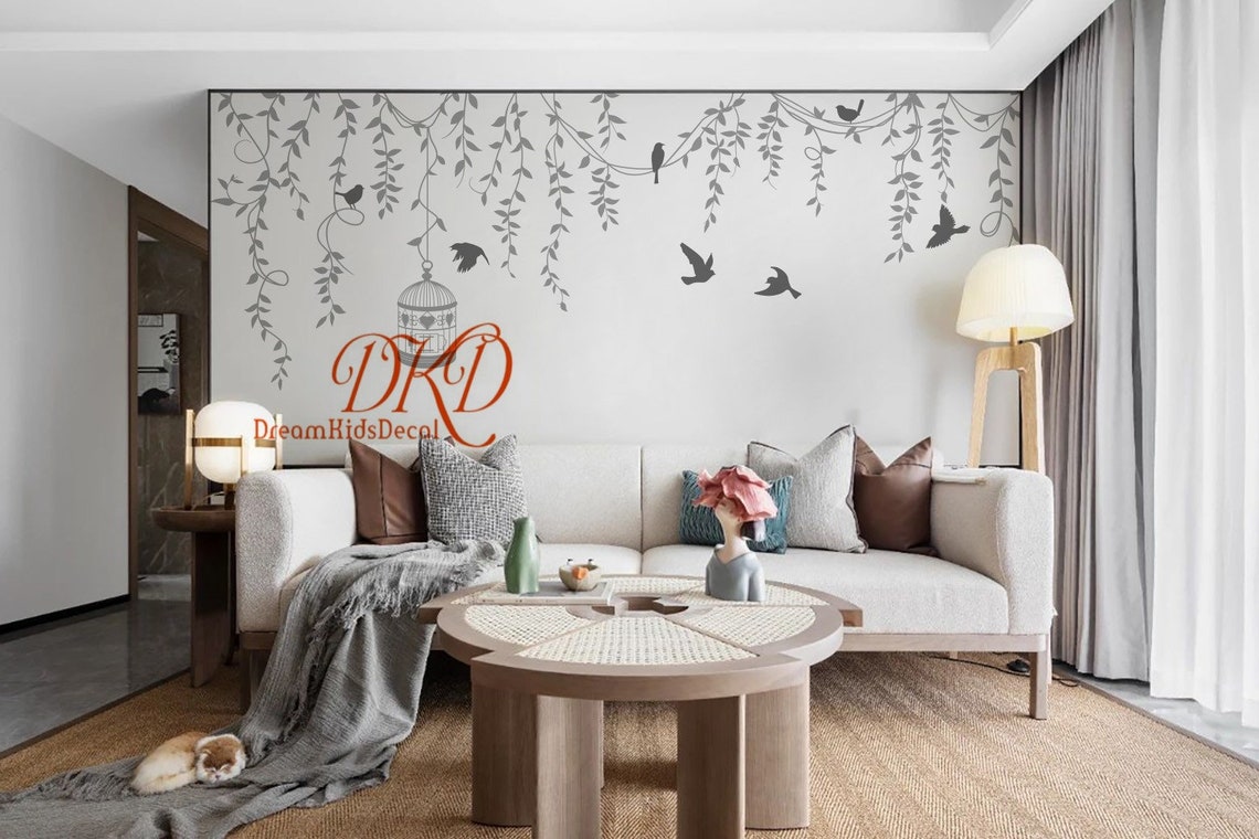 Hanging Branch Vines Decal Branch wall decals Birdcage | Etsy