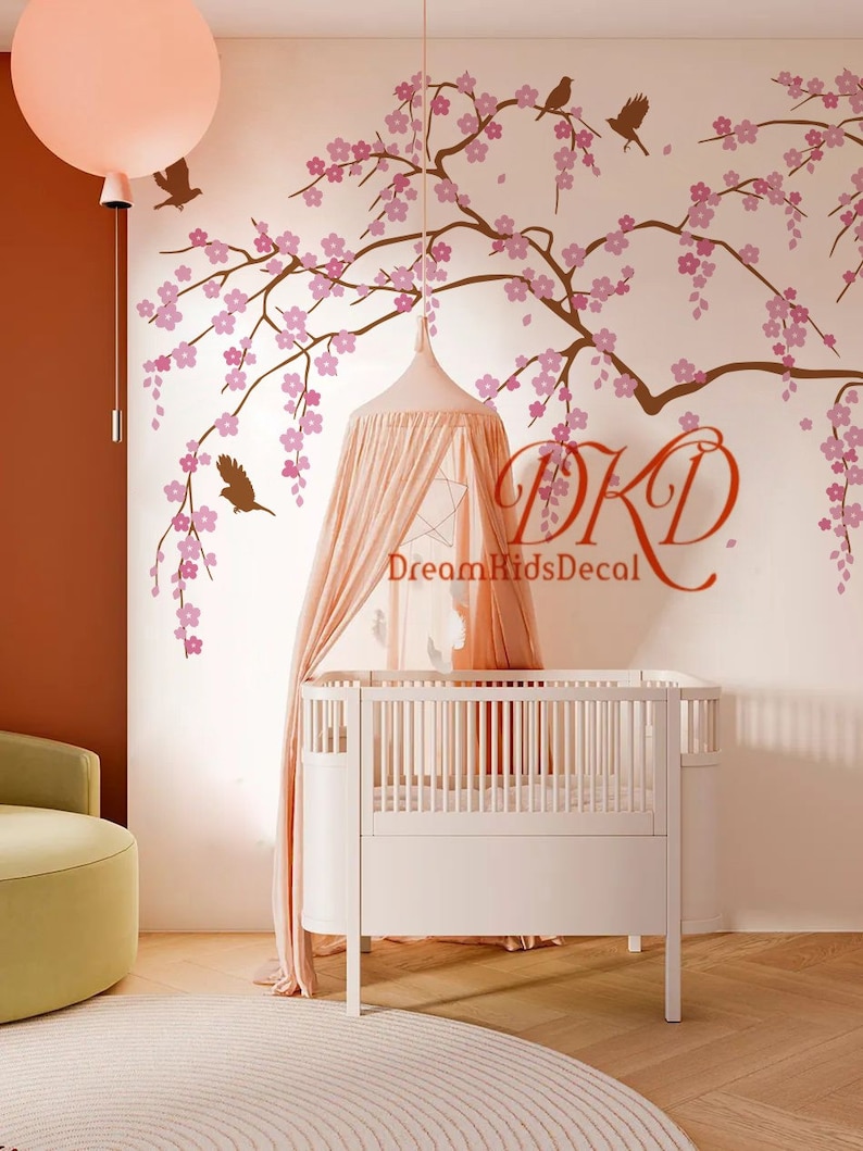 Cherry Blossom Wall Decal Tree Wall Decal Floral Tree Branch Etsy