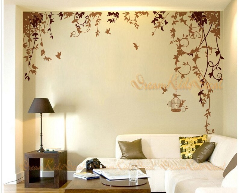 Nursery decal Vinyl Wall Decal Nature Design Tree Wall Decals Chrildren/'s wall decals Wallstickers Vines Wall Decals with flying birds-DK084