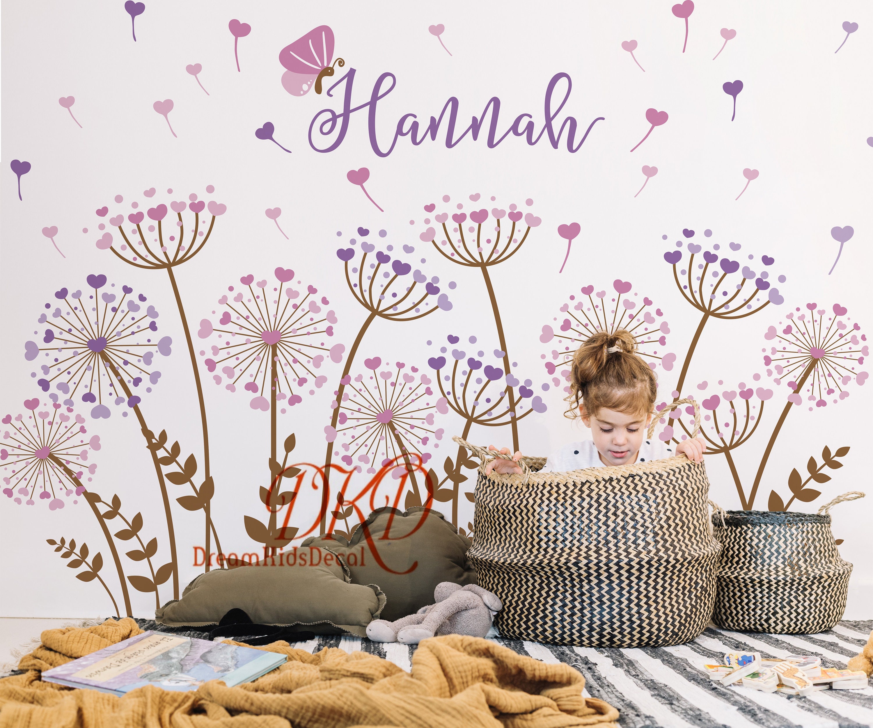 Dandelions Wall Decal Nursery Wall Sticker Flower with with Etsy