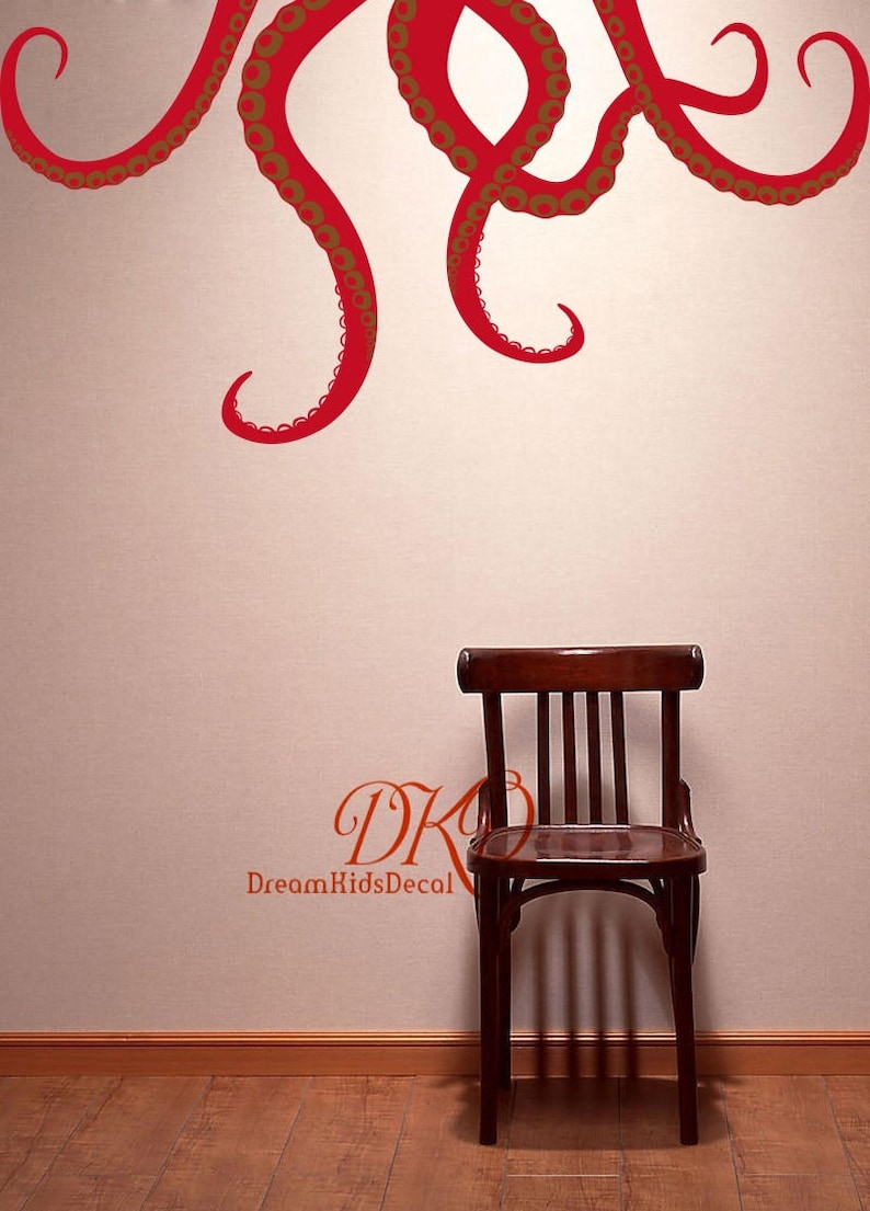 Octopus Decal Large Octopus Tentacles Wall Decals Kraken Etsy