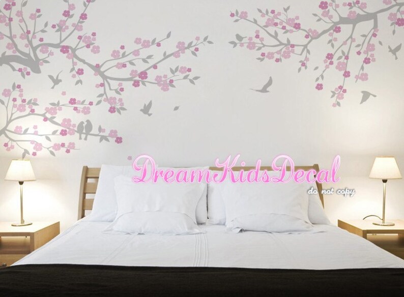 flower wall decal-DK211 wall decals living room Cherry Blossoms Wall Decal wall sticker Nursery Wall Decal
