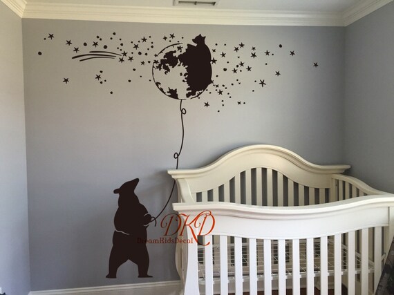 Kids Brown Bears /& Stars /& Moon Wall Stickers Nursery Bedroom DIY Charming