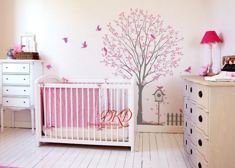 Nursery Wall Decal White Tree Wall Decal Kids Room Vinyl Etsy