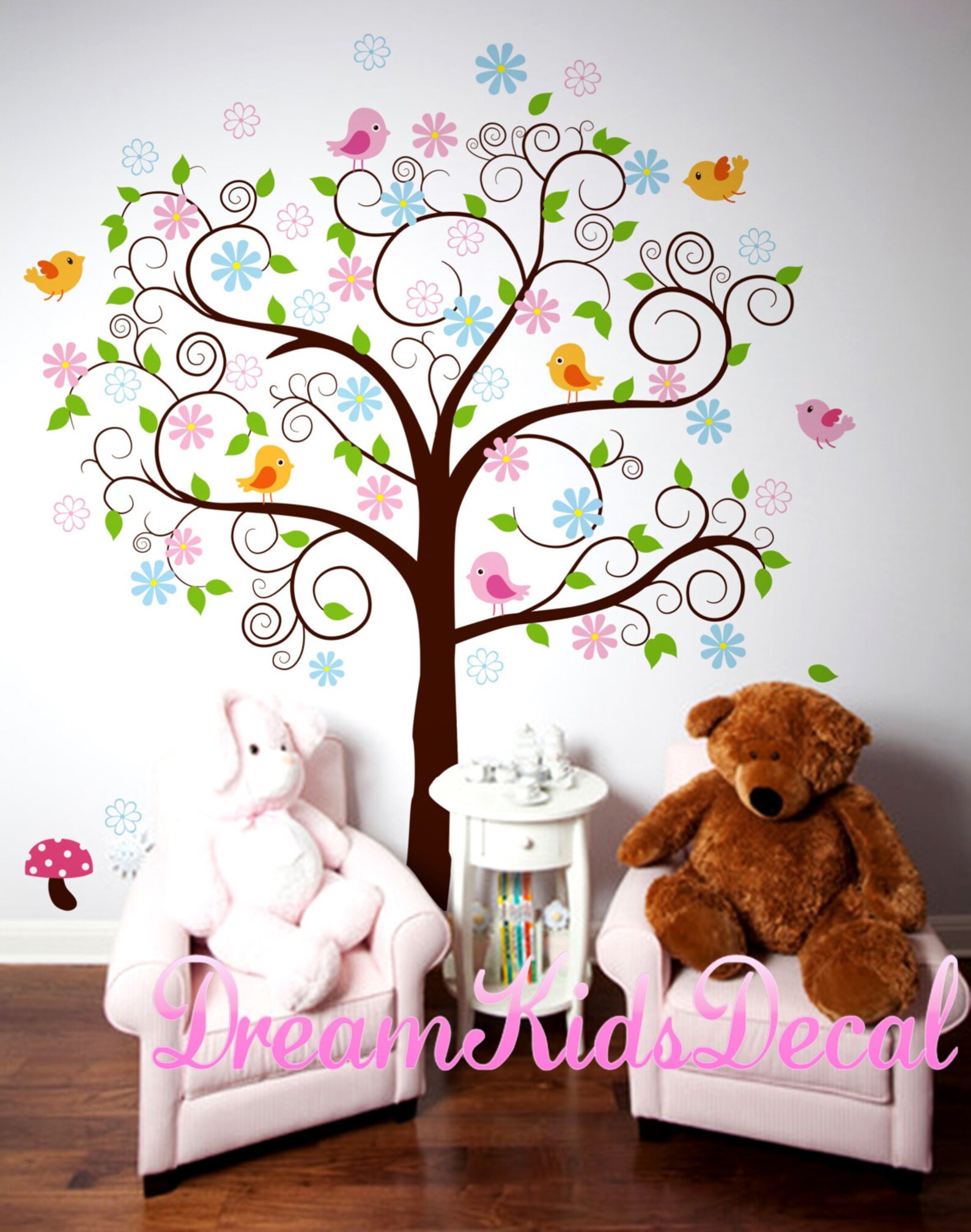 Tree Wall Decal Vinyl Wall Decal Baby Girl Wall Etsy