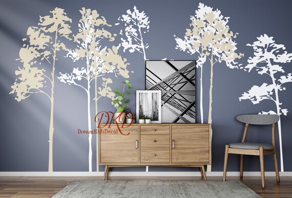 Adesivi Murali Animali Del Bosco E Pino Ad Acquerello - Set Decorativo Per Cameretta, Soggiorno, Asilo, Rimovibile - 4