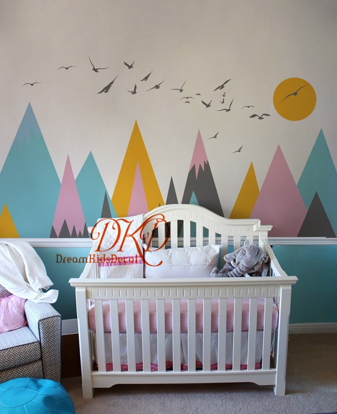 Mountains Decals for Kids Room Mountain Sticker for Nursery Etsy